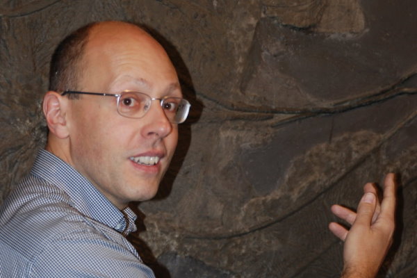 Holzmaden Fossilien Experte vor Ichthyosaurier
